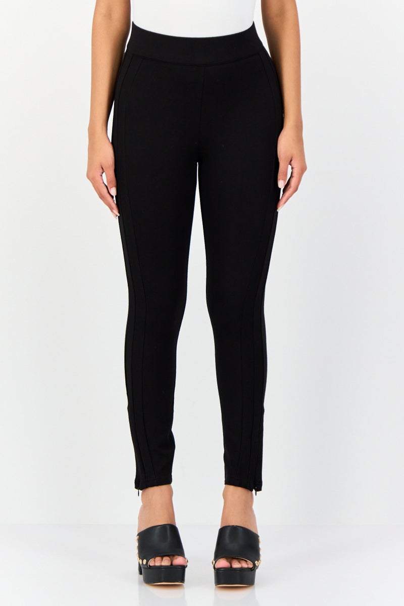 ONLY Women Solid Leggings, Black - Image 1