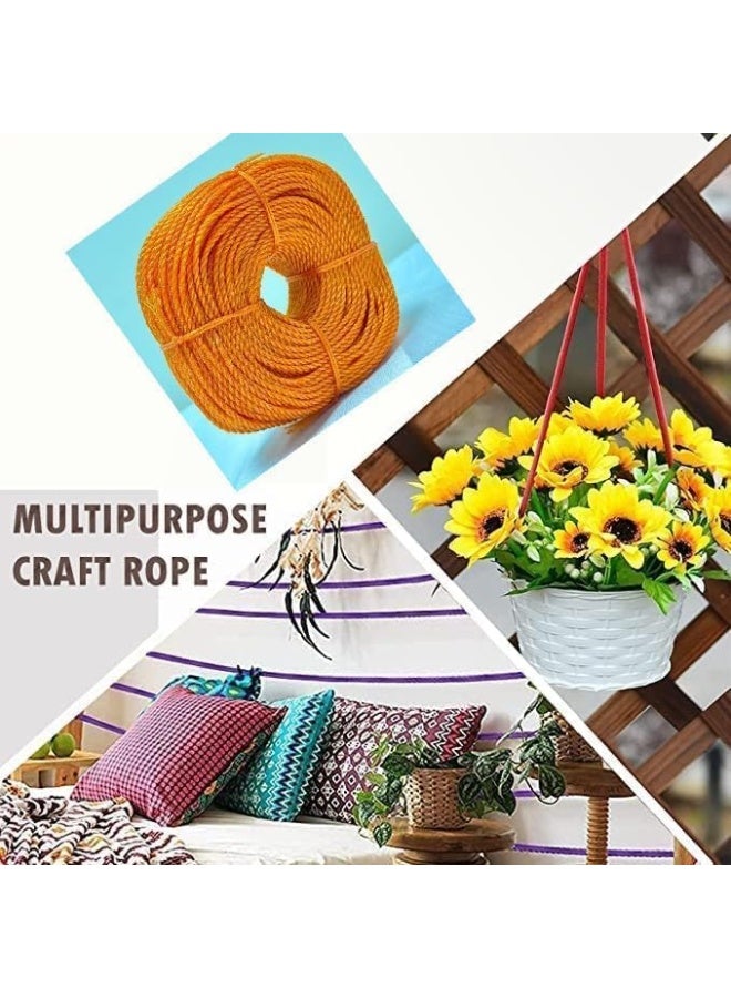 Biella Polyester Nylon Rope - 30 Yards Durable, Strong, and Versatile Braided Twisted Twine Cord – Ideal for Camping, Boating, Construction, Gardening, DIY, and More - Colour May Vary (4MM) - Image 3