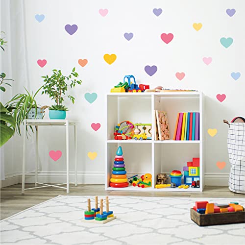 CELAENO Colorful Heart Wall Decal Stickers for Girls Bedroom Removable Heart Wall Stickers for Kids Baby Nursery Room Decorations - Image 1
