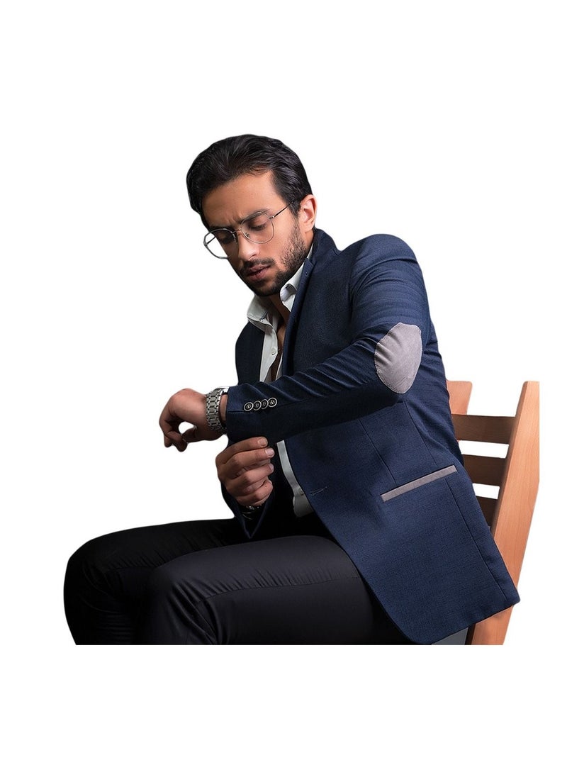 جينتيك - بليزر رجالي كتان كحلي - Image 1