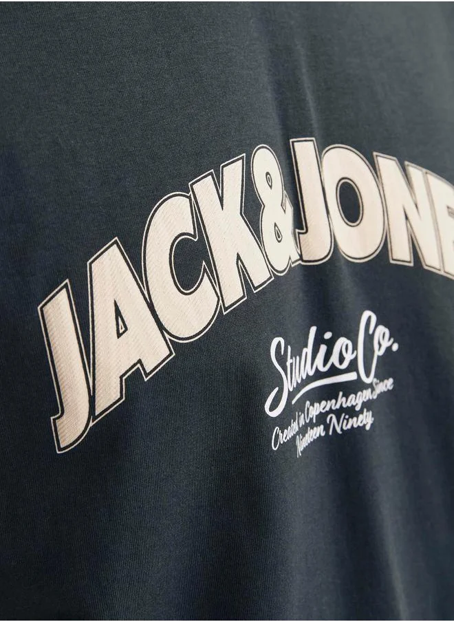 JACK & JONES Logo Print Crew Neck T-Shirt