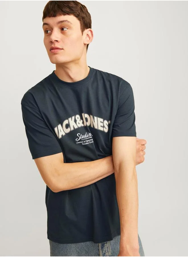 JACK & JONES Logo Print Crew Neck T-Shirt