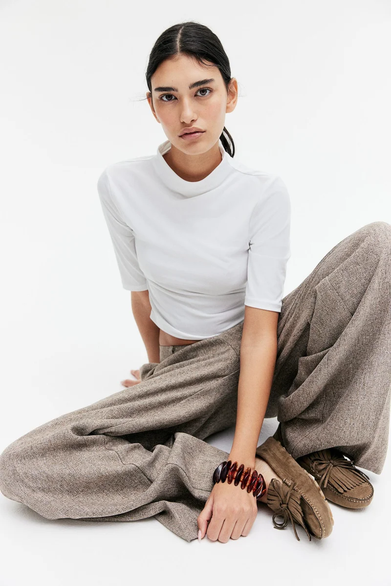 H&M Turtleneck Microfibre Top