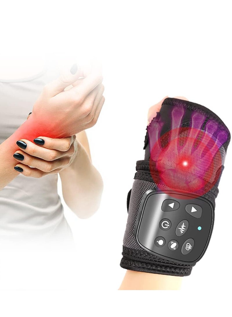 SYOSI Carpal Tunnel Wrist Brace with Electric Massage, Hand Massager with Vibration, Compression, and Heating Functions to Relieve Wrist Pain, Ideal for Tendonitis Relief  - Image 1