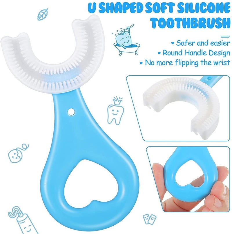 TRENDBIT U Shaped Toothbrush for Kids Manual Whitening Toothbrush Silicone Brush Head for Kids Children Infant For 2-6 Years Mouth-Cleaning (Multicolor, Pack of 1) - Image 4