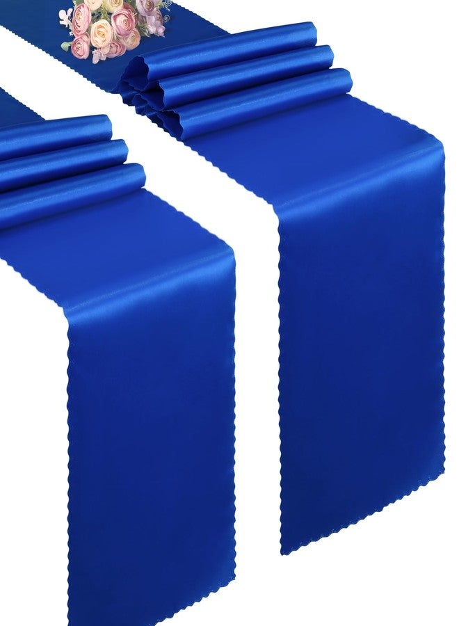 VACVELT 2 Pack Satin Table Runners - 12 x 108 Inches Long, Royal Blue Table Runners for Wedding, Birthday Party, Banquet, Graduation, Engagements - Image 1