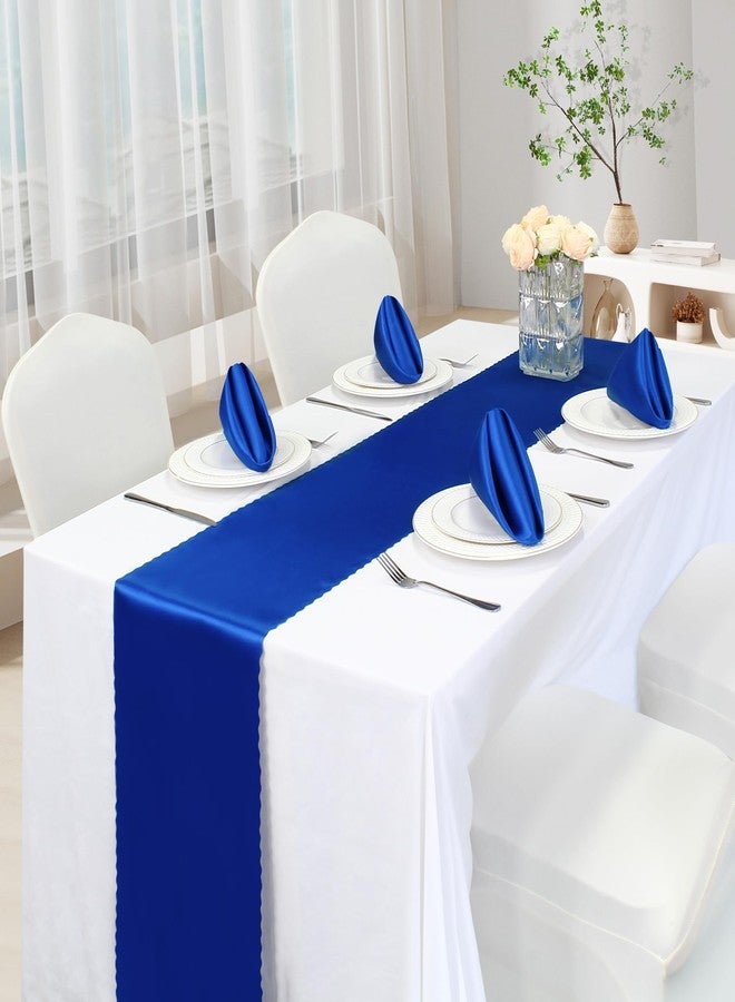 VACVELT 2 Pack Satin Table Runners - 12 x 108 Inches Long, Royal Blue Table Runners for Wedding, Birthday Party, Banquet, Graduation, Engagements - Image 2
