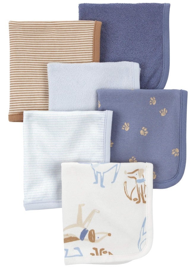 Carter's 6-Pack Washcloths (Blue/Ivory) - Image 4