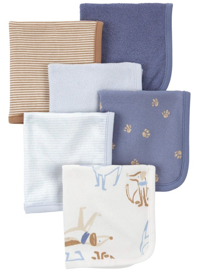 Carter's 6-Pack Washcloths (Blue/Ivory) - Image 3