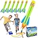Banvih Toys Rocket Launcher for Kids Easter Basket Stuffers for Ages 3 4 5 6 7 8 Years Old Outdoor Toys Games Toddler Boys Birthday Gifts 6 Foam Air Rockets Launch up to 120ft - Image 3