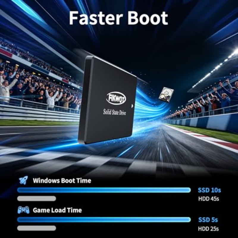 ترقية الكمبيوتر المحمول وسطح المكتب SSD: 3D NAND TLC، SATA III 2.5، أسود، سرعة قراءة تصل إلى 560 ميجابايت/ثانية - Image 2