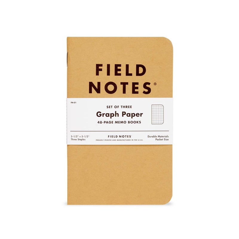 Field Notes: Original Kraft 3-Pack - Graph Paper Memo Books - Grid Paper 48 Page Pocket Notebooks - 3.5" x 5.5" - Image 3