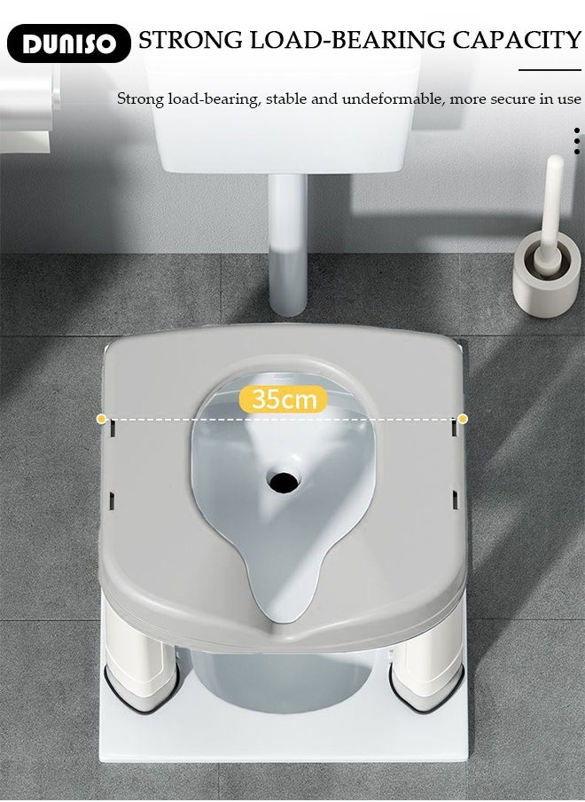 DUNISO Portable Plastic Toilet For Camping,Comfortable Bathroom Chair With Tissue Holder, Non-Slip Elderly Squat Toilet Seat Stool, Bath seat,Shower Chair,Squat Stool, Pregnant Women Toilet Chair  - Image 5