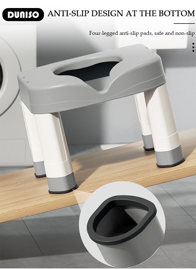 DUNISO Portable Plastic Toilet For Camping,Comfortable Bathroom Chair With Tissue Holder, Non-Slip Elderly Squat Toilet Seat Stool, Bath seat,Shower Chair,Squat Stool, Pregnant Women Toilet Chair  - Image 2