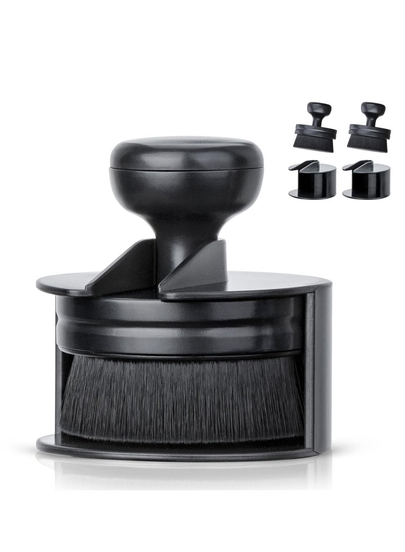 SYOSI Car Tire Shine Applicator, Vegan Tire Shine Brush with Stand for Auto Detailing Cleaning Service, ABS Plastic Handle, Vegan Fiber Make, Washable and Reusable, Reduces Product Waste, Black (2pc) - Image 1