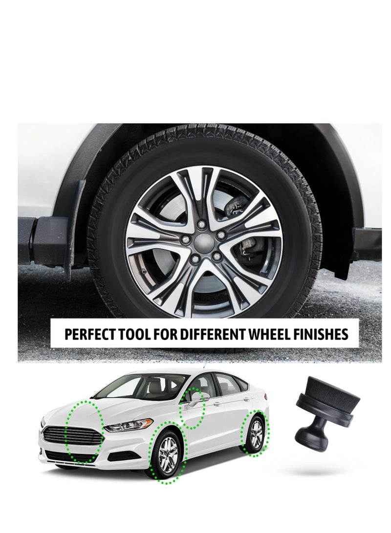 SYOSI Car Tire Shine Applicator, Vegan Tire Shine Brush with Stand for Auto Detailing Cleaning Service, ABS Plastic Handle, Vegan Fiber Make, Washable and Reusable, Reduces Product Waste, Black (2pc) - Image 5