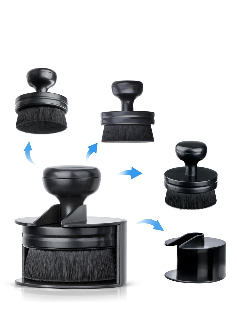 SYOSI Car Tire Shine Applicator, Vegan Tire Shine Brush with Stand for Auto Detailing Cleaning Service, ABS Plastic Handle, Vegan Fiber Make, Washable and Reusable, Reduces Product Waste, Black (2pc) - Image 4