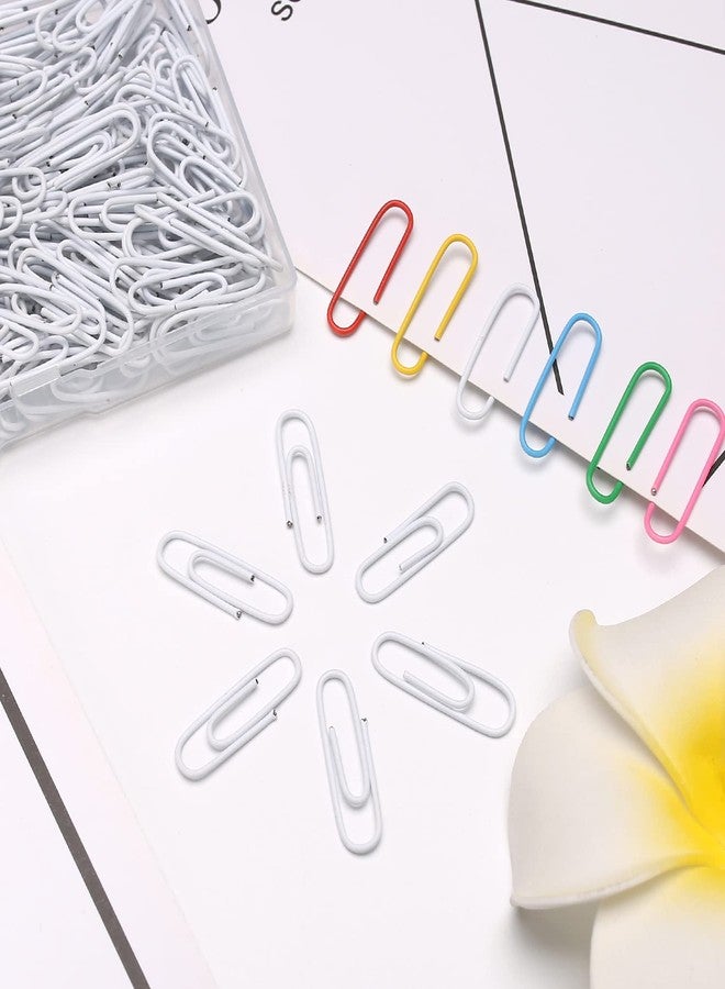 Elisel Paper Clips, 200pcs Medium Size (1.3 inch) Colored Paper Clip,Durable and Rustproof Coated Paper Clips, Great for Office, School and Personal Use (White) - Image 3