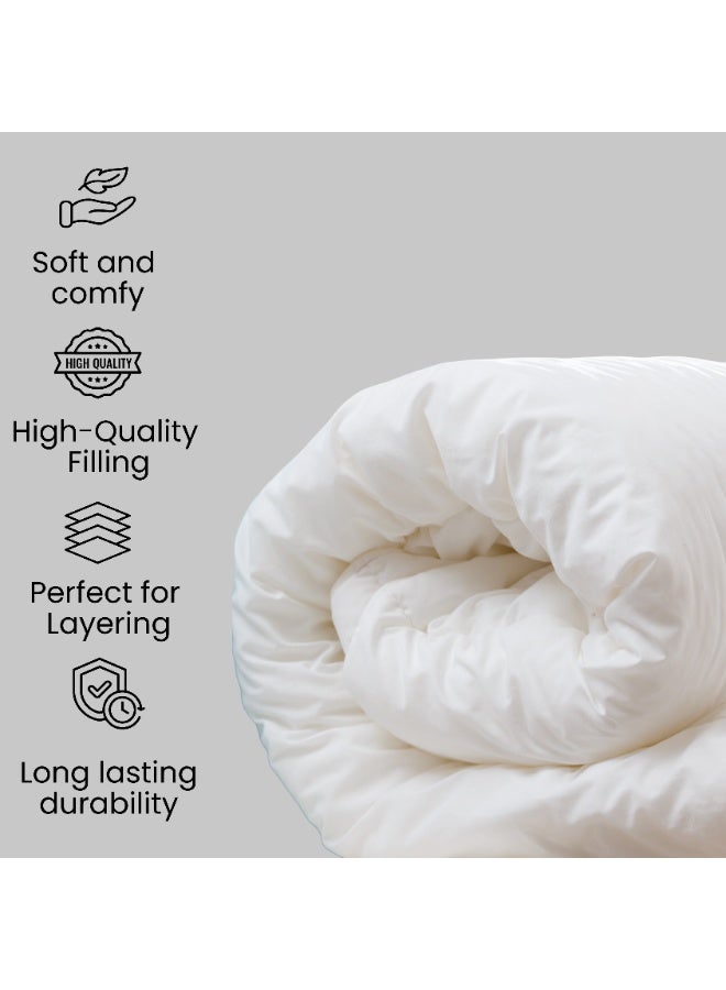 My Cotton Soft Solid Single Duvet – Microfiber White – 160 x 200 cm | Lightweight & Cozy Comforter - Image 2