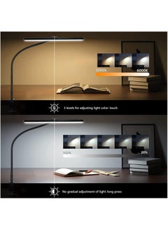 Hihonor Desk Lamp with Clamp,3 Color Modes,Flexible Gooseneck Clamp Light, EyeCaring 18W Touch +Remote Control Color Brightness,Timer for Office,Study,2180 LUX Energy Conservation,Table Lamp,Desk Light(BLACK)  - Image 5