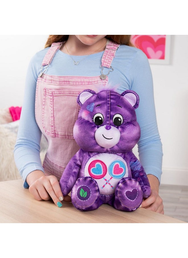 Care Bears - 14" Medium Plush Denim Bear - Share Bear - Purple Plushie For Ages 4+ - Stuffed Animal, Super Soft And Cuddly - Good For Girls And Boys, Collectors, Great Valentines Day Gift For Kids - Image 1