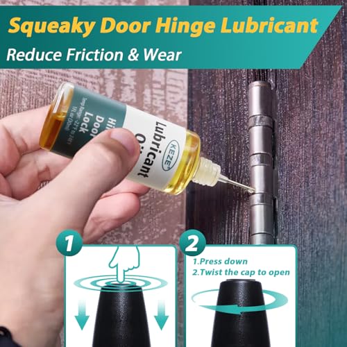 Keze Squeaky Door Hinge Lubricant Knife Pivot Oil for Door Hinge Oil for Lock Scissors Watch Keyhole Knife Lube Synthetic Pocket Knife Lubricant with Needle Oiler 1 oz, 2 Pcs - Image 2
