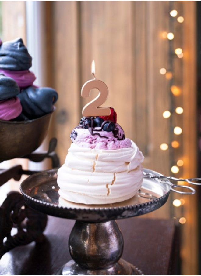 Share the Love Birthday Candle Number 2, rose gold, 4.5cm  - Image 2
