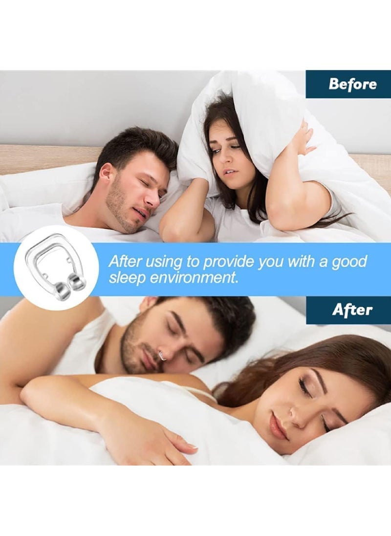 Anti Snoring Devices - Silicone Magnetic Anti Snore Stopper Nose Clip Help Breathe Right and Stop Snoring Devices That Work for Men & Women Snoring Solution-Comfortable Nasal to Relieve Snore (4 PCS)