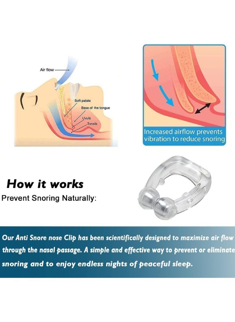Anti Snoring Devices - Silicone Magnetic Anti Snore Stopper Nose Clip Help Breathe Right and Stop Snoring Devices That Work for Men & Women Snoring Solution-Comfortable Nasal to Relieve Snore (4 PCS)
