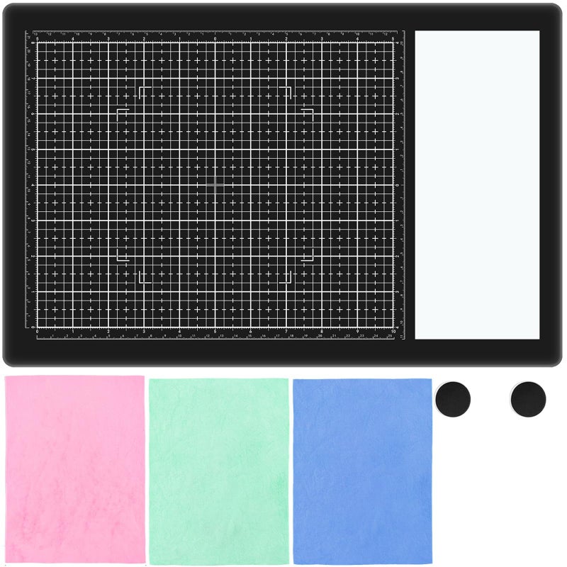 CYFUN DESIGN Glass Craft Mat for Crafting Measuring Painting Work Magnetic Cutting Media Mat for Crafts Tempered Glass Crafting Surface for Cutting Stamping Mixed Media Heat Embossing and Hot Glue Projects - Image 1