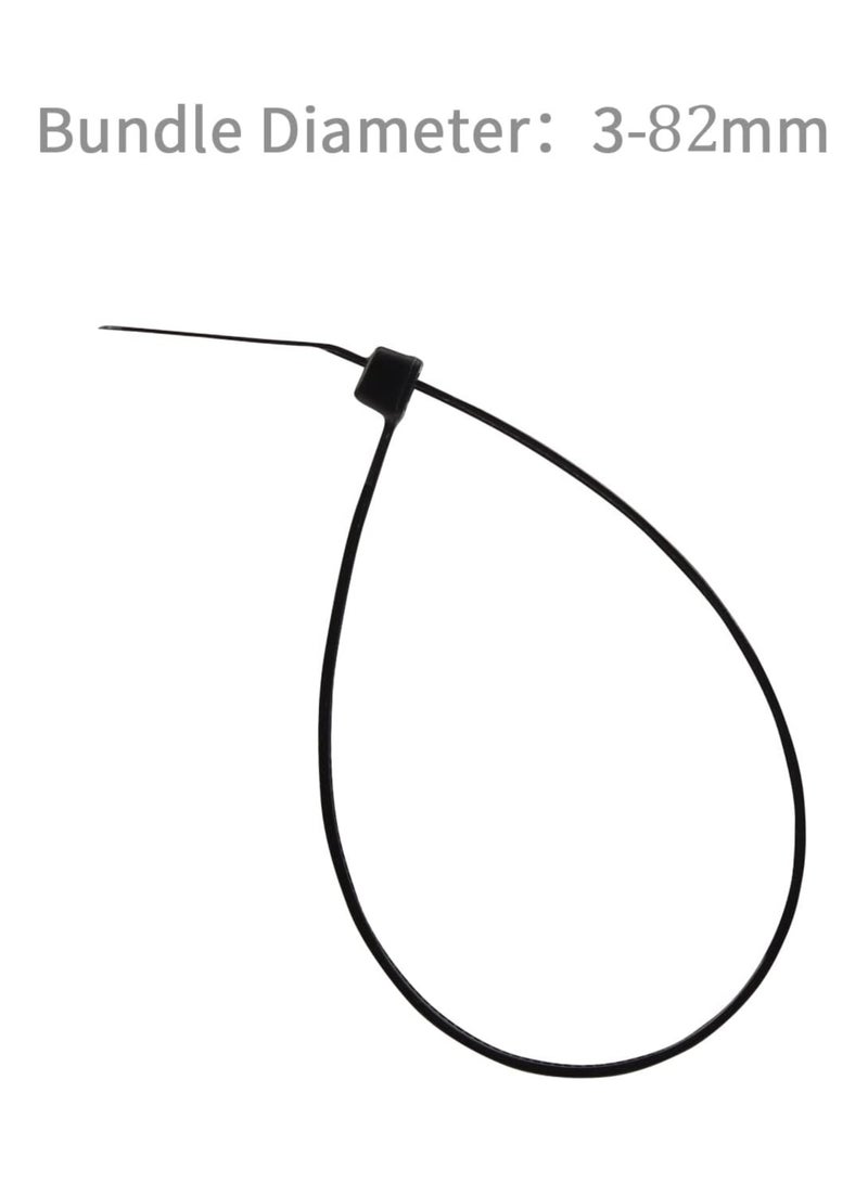 XINGO 100PCS Cable Zip Ties Heavy Duty width4.8mm, Premium Nylon Plastic Wire Ties with 50 Pounds Tensile Strength, Self-Locking Black Nylon Zip Ties for... - Image 5