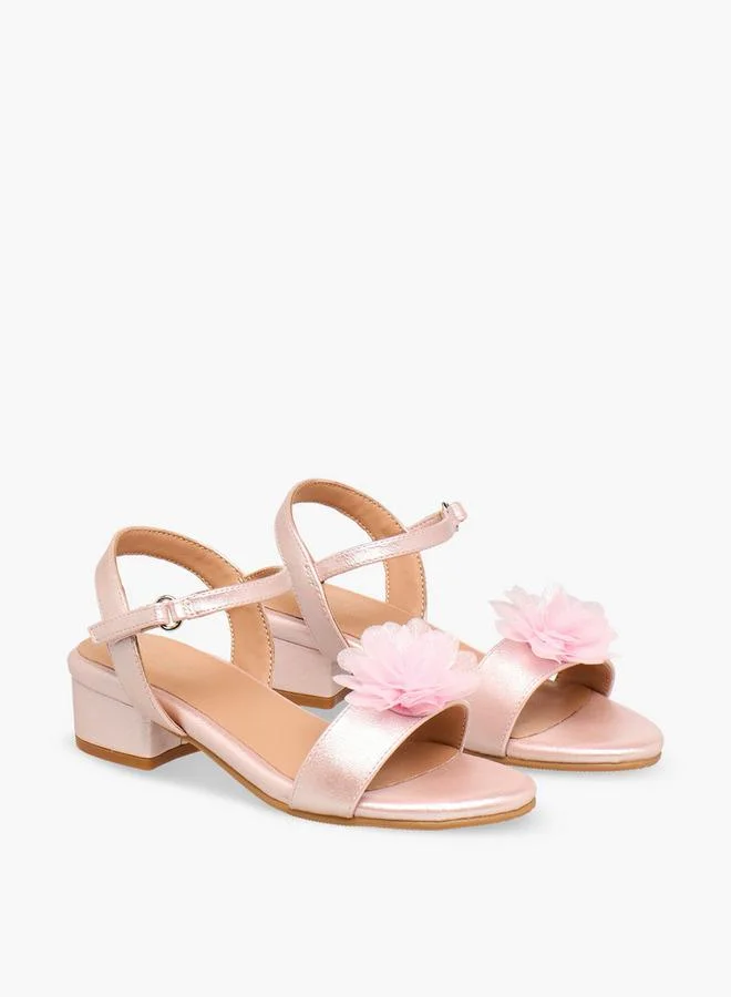 Celeste Girls Block Heel Ankle Strap Sandals Ramadan Collection