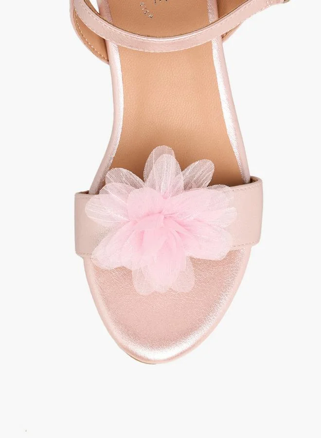 Celeste PINK Girls Block Heel Ankle Strap Sandals for Women | Best Price UAE