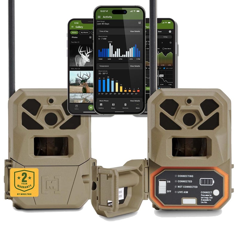 Moultrie Edge 2 Pro Cellular Trail Camera Auto Connect Nationwide 4G LTE On Demand 40MP Photo 1440P Video with HD Audio Ai False Trigger Elimination 100 Ft Detection Range NoGlow Flash