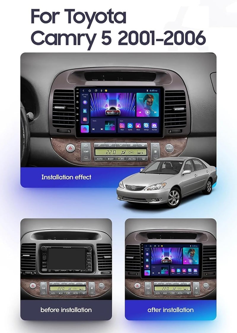 4k MRC 9 inch android car screen for toyota camry model 2002 to 2006 with applecarplay android auto reverse camera - Image 2