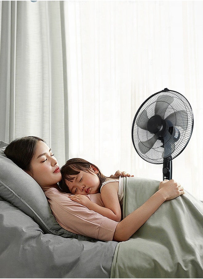 Monda - 16" Classic Stand Fan With Remote Stand/Fan With Remote Control , Pedestal Fans With 3 Modes, Efficient 60 W Motor For Better Cooling, Timer,5 Leaf Blades 70W FS-40 Black - Image 1