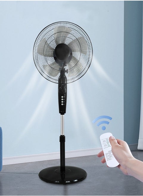 16" Classic Stand Fan With Remote Stand/Fan With Remote Control , Pedestal Fans With 3 Modes, Efficient 60 W Motor For Better Cooling, Timer,5 Leaf Blades 70W FS-40 Black