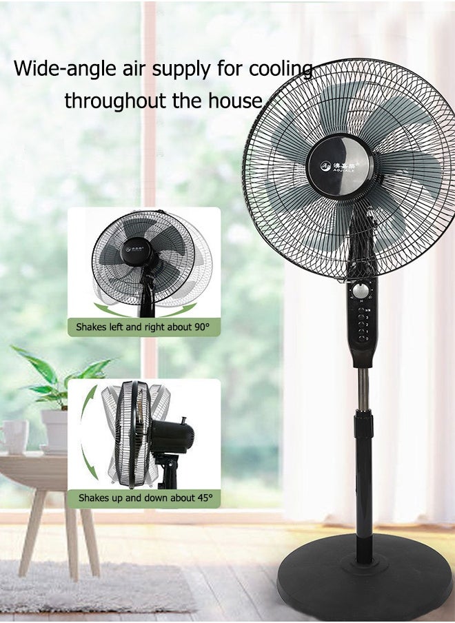 Monda 16" Classic Stand Fan With Remote Stand/Fan With Remote Control , Pedestal Fans With 3 Modes, Efficient 60 W Motor For Better Cooling, Timer,5 Leaf Blades 70W FS-40 Black  - Image 2