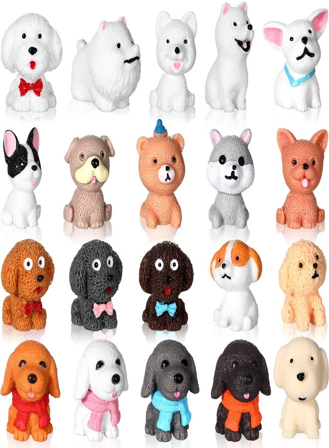 Marsui 40 Pcs Mini Dog Figurines Toy Realistic Little Puppy Figures Educational Dog Animals Toys Miniature Mini Glow in The Dark Resin Animals for Birthday Christmas Easter Cake Topper Decor (Cute) - Image 1