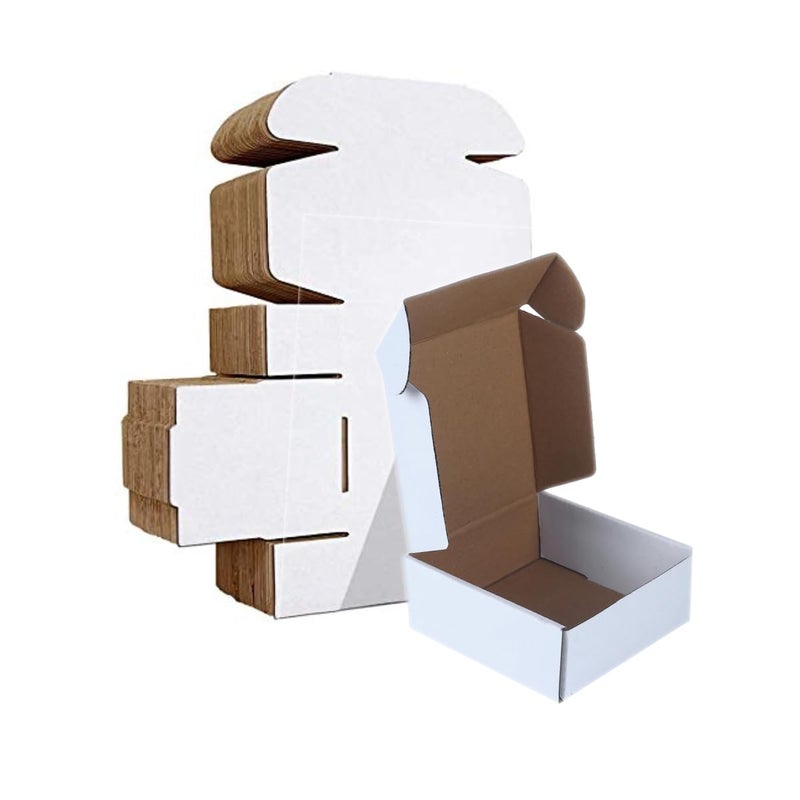 DCGPAC 3Ply White Corrugated Flat Box 4x3x1 Inch For Packing Small Items and Multipurpose Packaging Shipping Boxes L4" x W3" x H1" Inch (Pack of 1000) - Image 1
