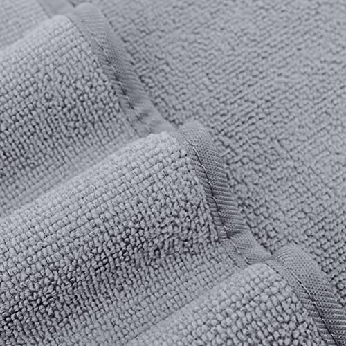 POLYTE Microfiber Quick Dry Lint Free Bath Towel, 57 x 30 in, Pack of 4 (Gray) - Image 3