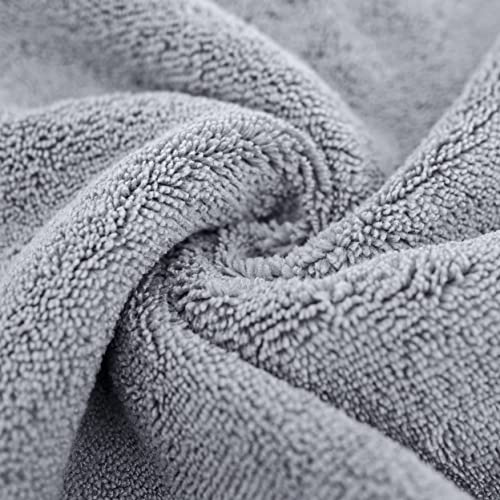 POLYTE Microfiber Quick Dry Lint Free Bath Towel, 57 x 30 in, Pack of 4 (Gray) - Image 4