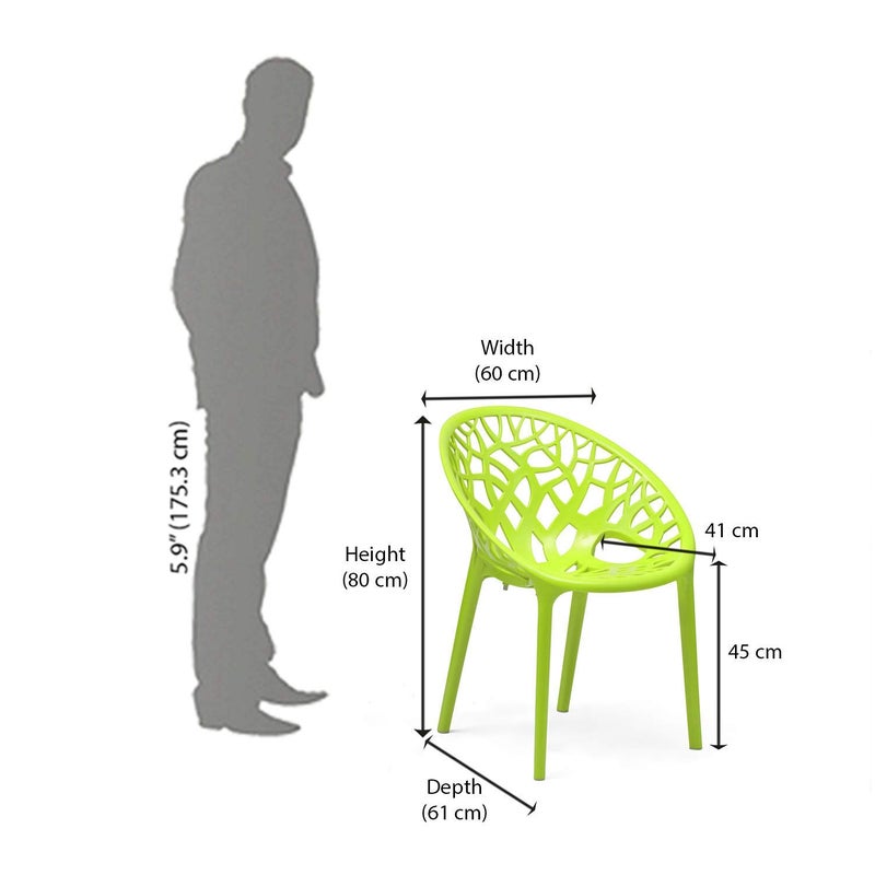 NILKAMAL Nilkamal Plastic Chair for living room 3 Year Warranty Premium Stackable Plastic Chair for Home Living Room OutdoorGreen ColourCRYSTALPP - Image 3