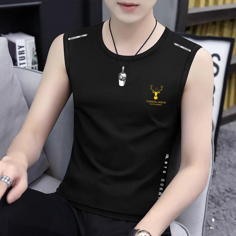 Ice Sports Vest Men'S Basketball Clothing Ice Silk Breathable Quick-Drying Top Fitness Sleeveless National Fashion T-Shirt - Image 2