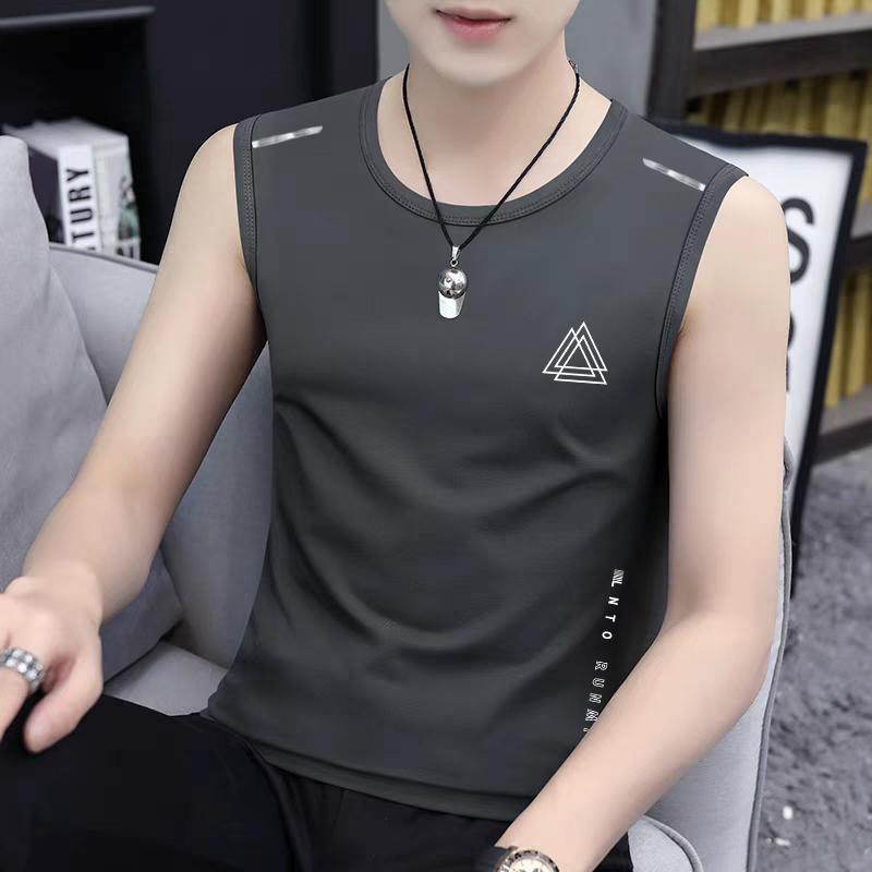 Ice Sports Vest Men'S Basketball Clothing Ice Silk Breathable Quick-Drying Top Fitness Sleeveless National Fashion T-Shirt - Image 3