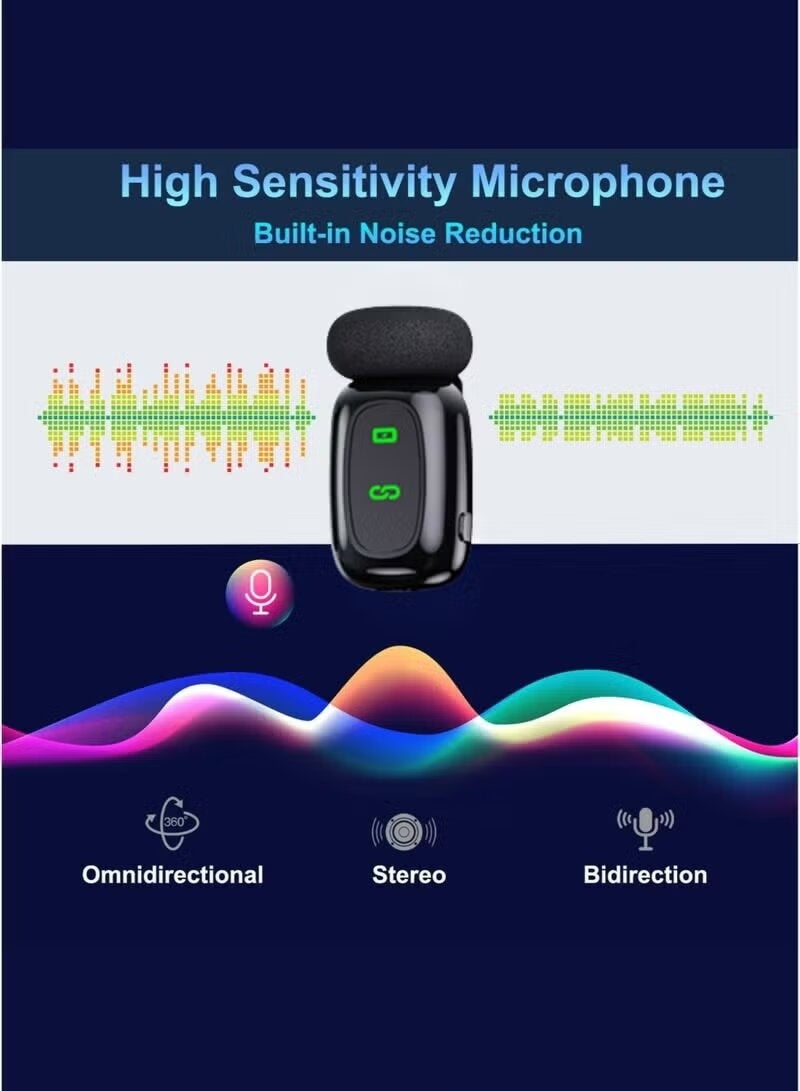 ELTRAZONE T80 Wireless Lavalier Microphone with Noise Reduction, Plug & Play Clip-On Mic for Smartphones, Portable Mini Lapel Microphone for Vlogging, Interviews, Live Streaming, Video Recording with Stable Wireless Transmission - Image 2