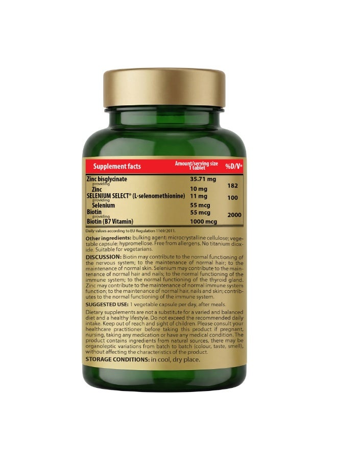 Cosmo Pharm Biotin + Selenium + Zinc | Supports Healthy Hair, Skin & Nails and Immune Function | 90 Vegetable Capsules - Image 2