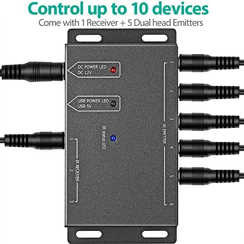ICESPRING Infrared Repeater System IR Repeater Kit Control Up to 10 Devices Hidden IR System Infrared Remote Control Extender Kit - Image 2