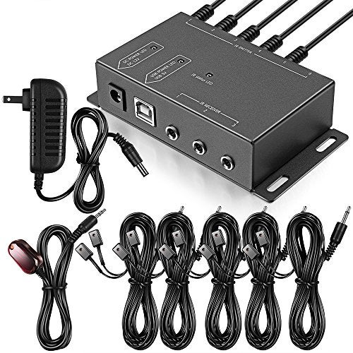 ICESPRING Infrared Repeater System IR Repeater Kit Control Up to 10 Devices Hidden IR System Infrared Remote Control Extender Kit - Image 1