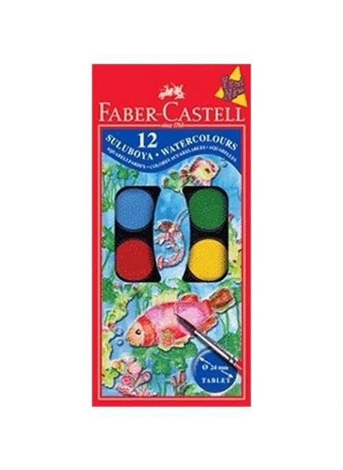 FABER-CASTELL - Large Bowl Watercolor 12 Color 190013 - Image 1
